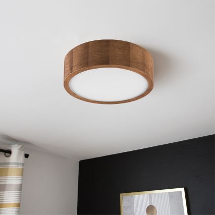 Brilagi - LED stropna svetiljka CARVALHO 1xE27/60W/230V hrast-trešnja Ø 27 cm