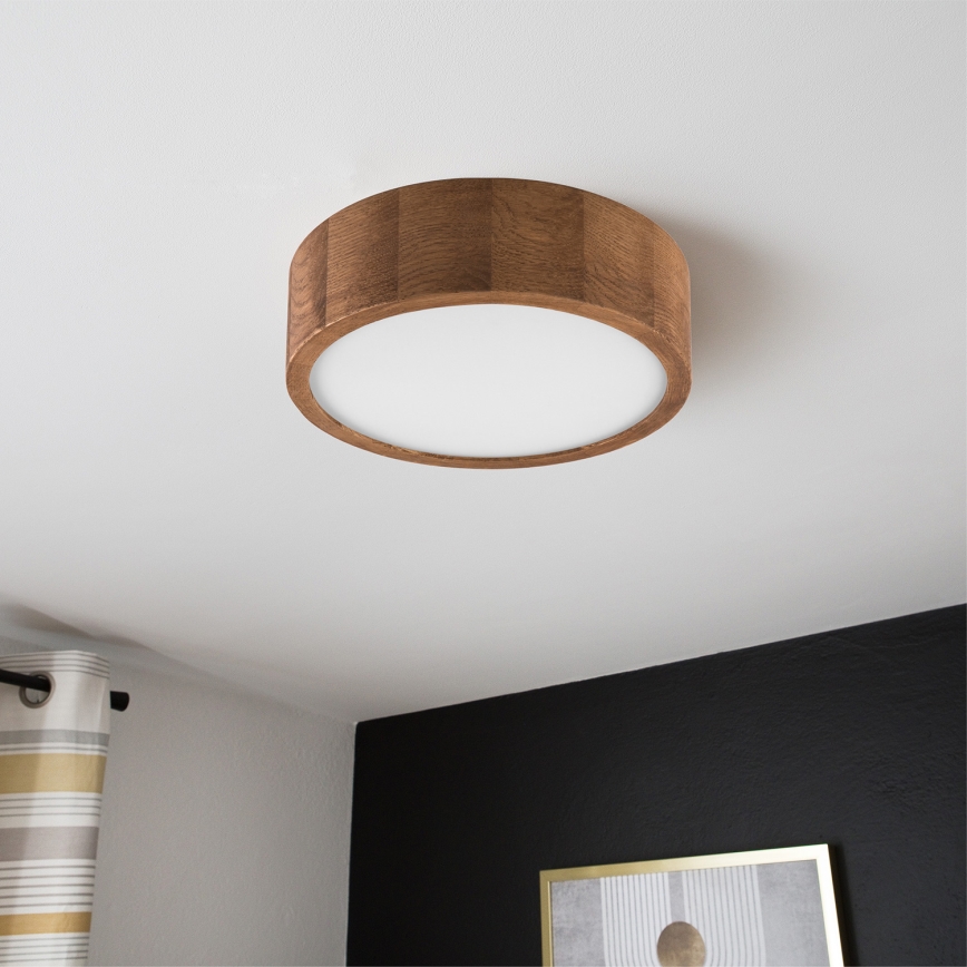 Brilagi - LED stropna svetiljka CARVALHO 1xE27/60W/230V hrast-trešnja Ø 27 cm