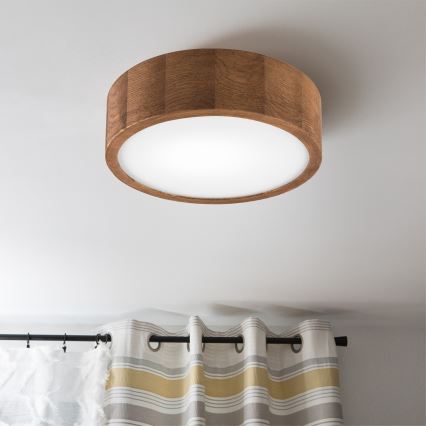 Brilagi - LED stropna svetiljka CARVALHO 1xE27/60W/230V hrast-trešnja Ø 27 cm