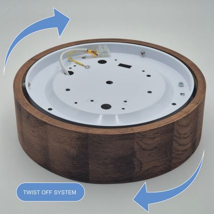 Brilagi - LED stropna svetiljka CARVALHO 1xE27/60W/230V hrast-trešnja Ø 27 cm