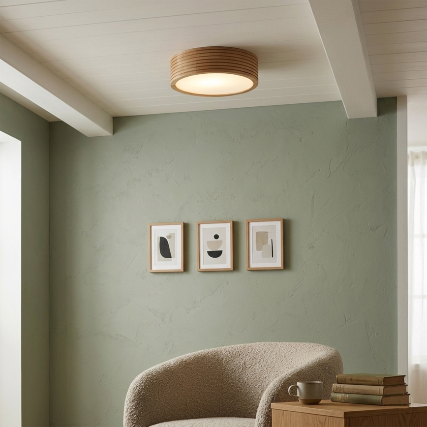 Brilagi - LED stropna svetiljka CARVALHO MODERN 1xE27/60W/230V, prečnik 27,5 cm, hrast