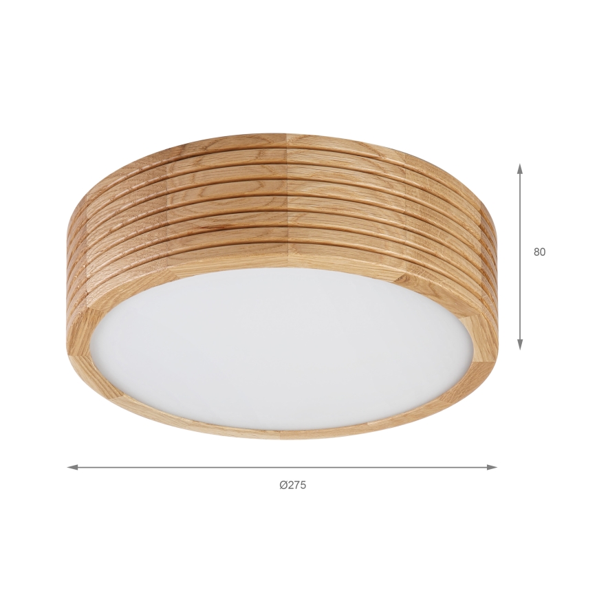 Brilagi - LED stropna svetiljka CARVALHO MODERN 1xE27/60W/230V, prečnik 27,5 cm, hrast
