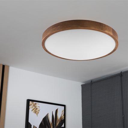 BRILAGI - LED stropna svetiljka CARVALHO SLIM 3xE27/15W/230V hrast-trešnja Ø 47 cm