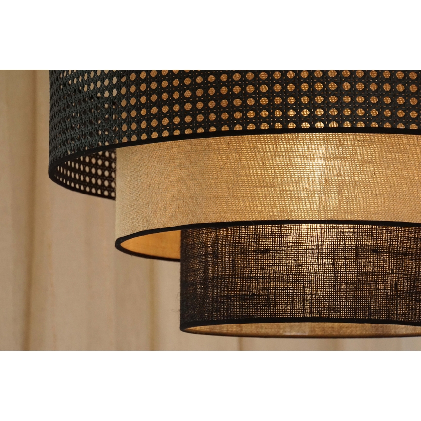 Brilagi - LED plafonsko svetlo DAKOTA LUNETA LED/12W/230V prečnik 60 cm 3000K/4000K/6400K crna/ratan