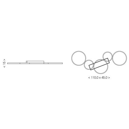 Brilagi - LED stropna svetiljka ECHO LED/60W/230V 4000K 45x110 cm crna