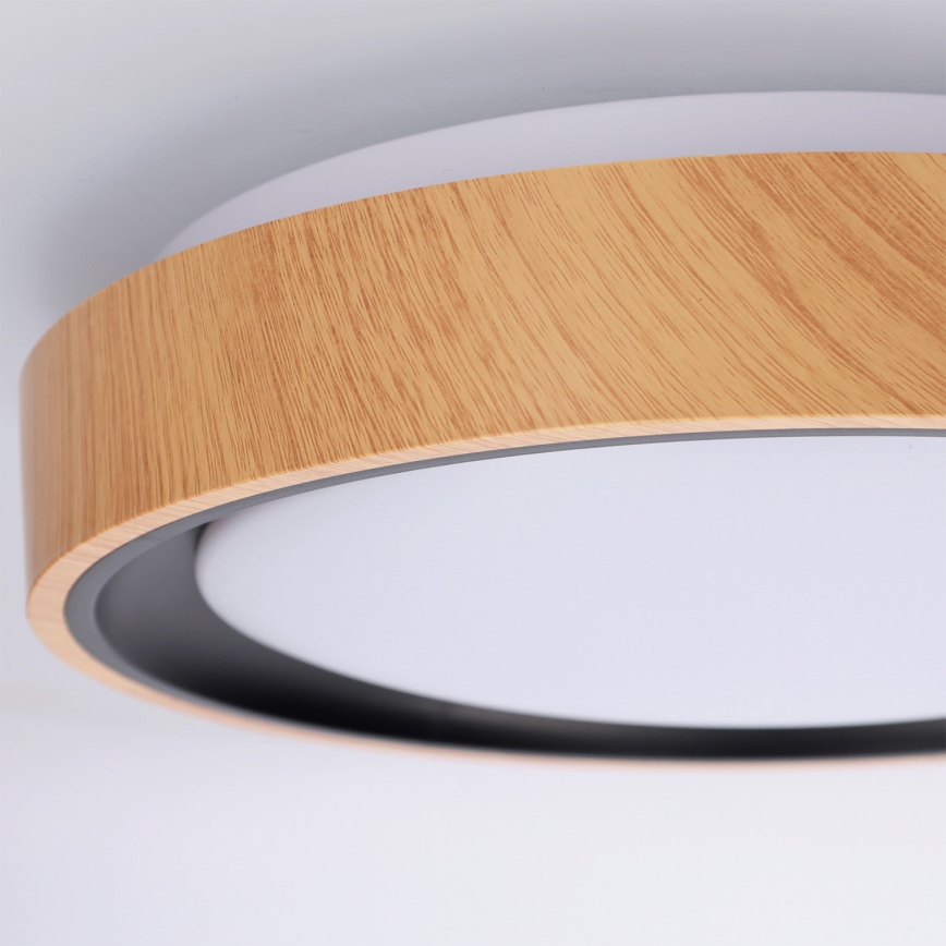 BRILAGI - LED stropna svetiljka FLOCO LED/24W/230V prečnik 30 cm dekor drveta/crna