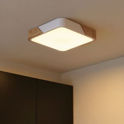 Brilagi - LED stropna svetiljka PILANA LED/24W/230V hrast/bela 32x32 cm