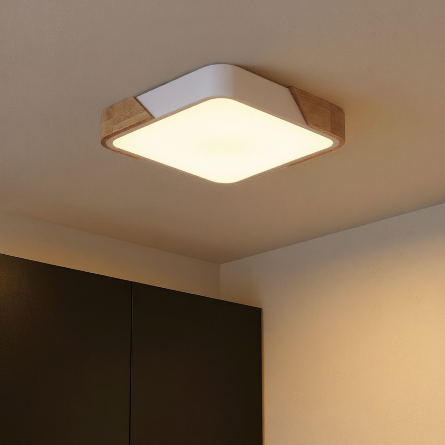Brilagi - LED stropna svetiljka PILANA LED/24W/230V hrast/bela 32x32 cm