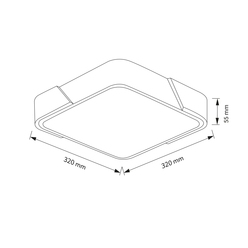Brilagi - LED stropna svetiljka PILANA LED/24W/230V hrast/bela 32x32 cm