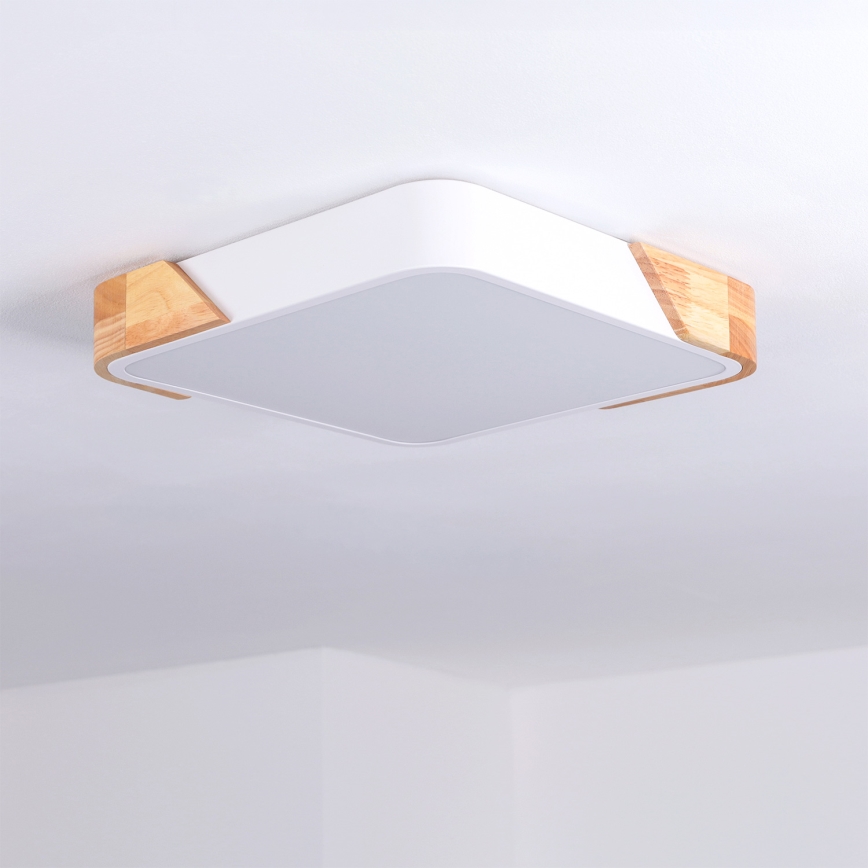 BRILAGI - LED stropna svetiljka PILANA LED/24W/230V hrast/bela 32x32 cm