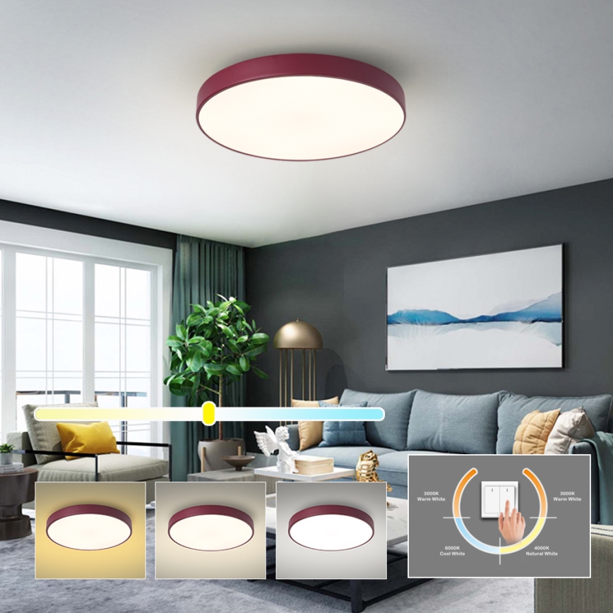 Brilagi - LED plafonsko svetlo POOL LED/60W/230V 3000/4000/6000K prečnik 50 cm bordo