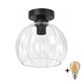 BRILAGI - LED Stropna svetiljka RETRO GLASS 1xE27/60W/230V pr. 25 cm crna/prozirna