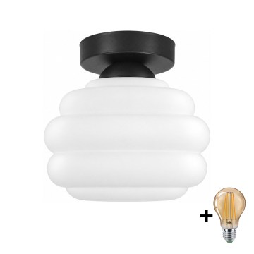 BRILAGI - LED stropna svetiljka RETRO GLASS 1xE27/60W/230V prečnik 20 cm crna/bela