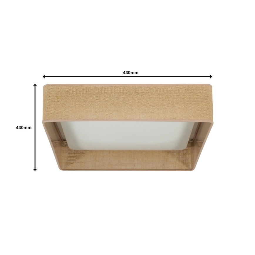Brilagi - LED plafonsko svetlo VELVET SQUARE LED/24W/230V 43x43 cm braon