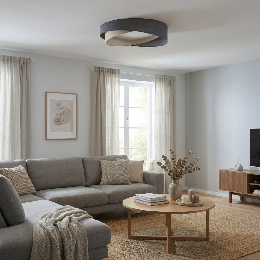 BRILAGI - LED plafonsko svetlo VELVET TWIST LED/24W/230V 4000K prečnik 55 cm siva/krem