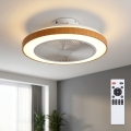 Brilagi - LED stropni ventilator, prigušiva funkcija, LED/38W/230V 50 cm bela/braon + daljinski upravljač