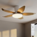 Brilagi - LED stropni ventilator (prigušiva) LED/32W/230V 3000–6500K prečnik 95 cm beli/smeđi + daljinski upravljač