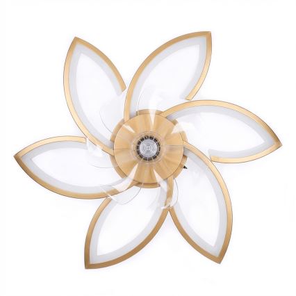 Brilagi - LED prigušiva plafonska lampa sa ventilatorom LED/34W/230V prečnik 78 cm zlatna + daljinski upravljač