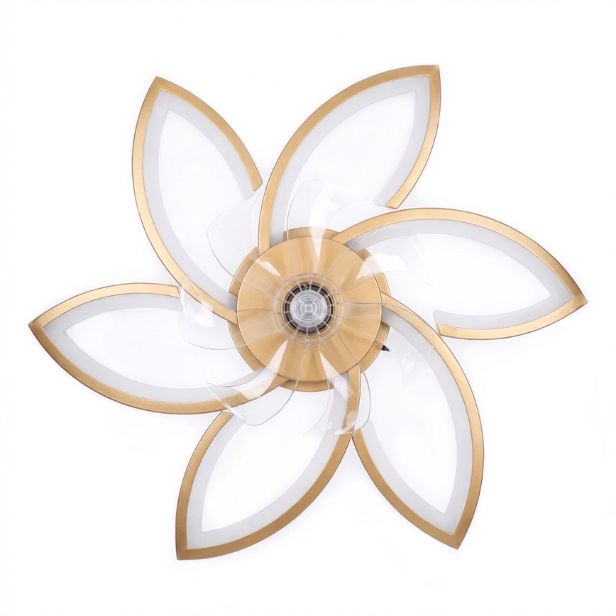 Brilagi - LED prigušiva plafonska lampa sa ventilatorom LED/34W/230V prečnik 78 cm zlatna + daljinski upravljač