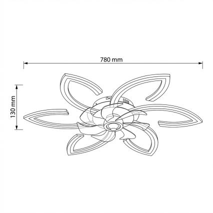Brilagi - LED prigušiva plafonska lampa sa ventilatorom LED/34W/230V prečnik 78 cm zlatna + daljinski upravljač