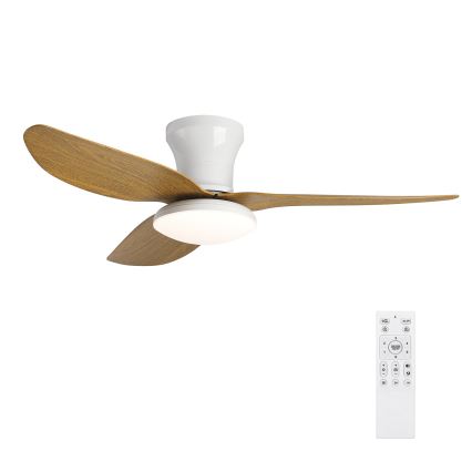 Brilagi - LED prigušiva stropni ventilator LED/30W/230V 3000-6500K bela/smeđa + daljinski upravljač