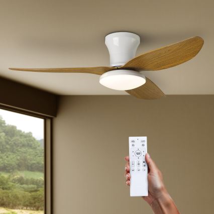 Brilagi - LED prigušiva stropni ventilator LED/30W/230V 3000-6500K bela/smeđa + daljinski upravljač