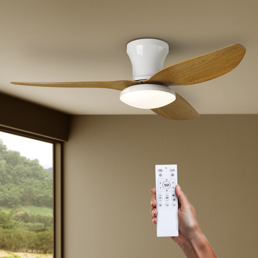 Brilagi - LED prigušiva stropni ventilator LED/30W/230V 3000-6500K bela/smeđa + daljinski upravljač