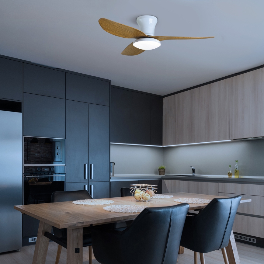 Brilagi - LED prigušiva stropni ventilator LED/30W/230V 3000-6500K bela/smeđa + daljinski upravljač
