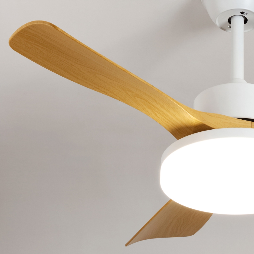 Brilagi - LED prigušiva plafonski ventilator LED/34W/230V 106 cm bela/smeđa + daljinski upravljač