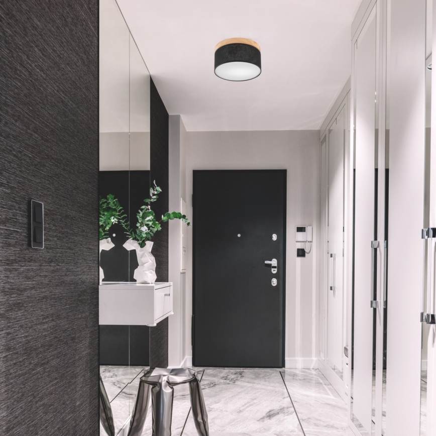 Brilagi - LED stropno svetlo BELLADONNA 1xE27/15W/230V Ø 30 cm crna/borovina