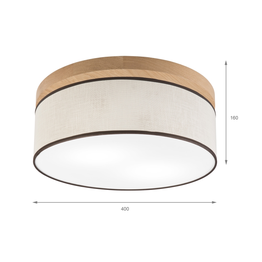 Brilagi - LED stropno svetlo BELLADONNA 2xE27/15W/230V prečnik 40 cm krem/hrast