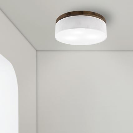 Brilagi - LED stropno svetlo BELLADONNA 3xE27/15W/230V pr. 50 cm bela/hrast orah