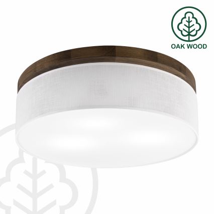 Brilagi - LED stropno svetlo BELLADONNA 3xE27/15W/230V pr. 50 cm bela/hrast orah