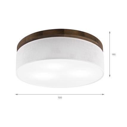 Brilagi - LED stropno svetlo BELLADONNA 3xE27/15W/230V pr. 50 cm bela/hrast orah