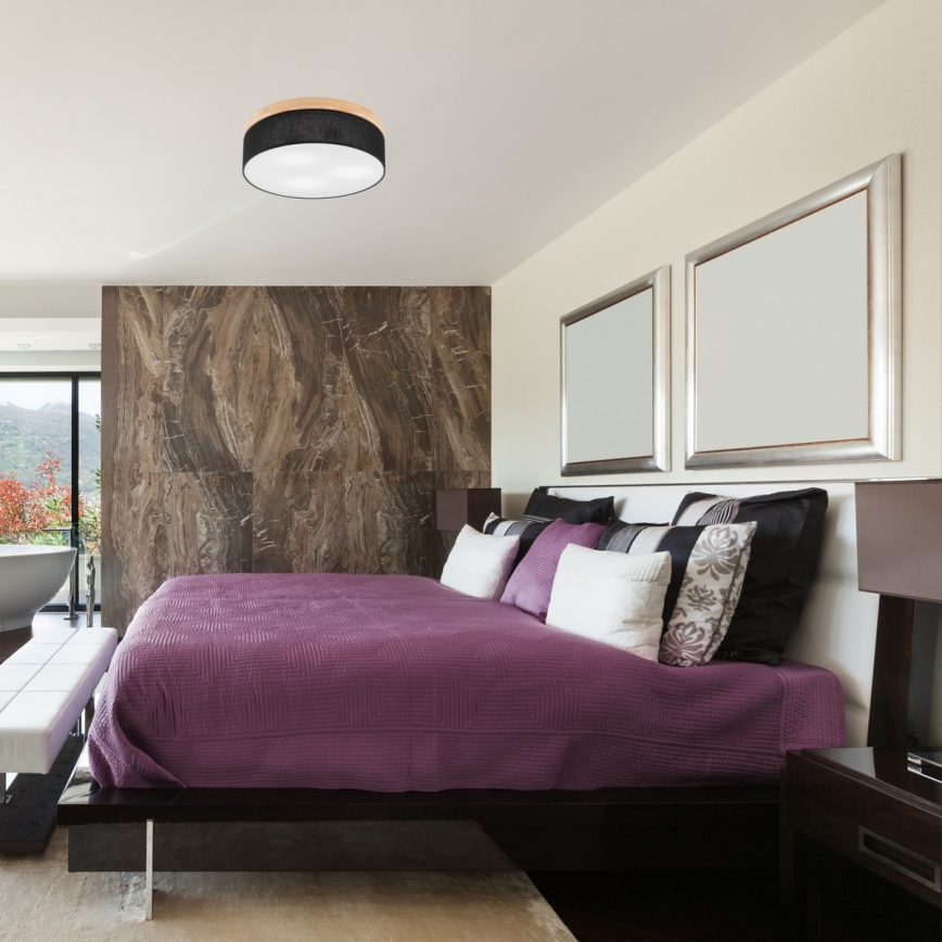 Brilagi - LED stropno svetlo BELLADONNA 3xE27/15W/230V prečnik 50 cm crna/borovina