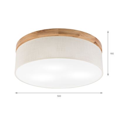 Brilagi - LED stropno svetlo BELLADONNA 3xE27/15W/230V prečnika 50 cm krem/hrast