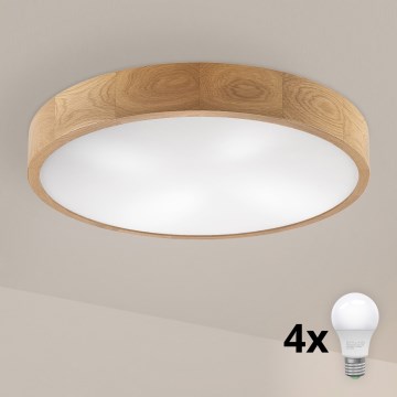 Brilagi - LED stropno svetlo CARVALHO 4xE27/60W/230V hrast, prečnik 57,5 cm