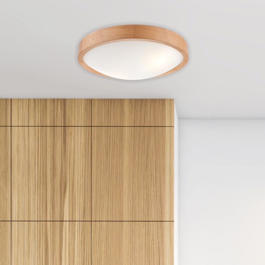 Brilagi - LED stropno svetlo CARVALHO SLIM 2xE27/60W/230V hrast prečnik 37 cm