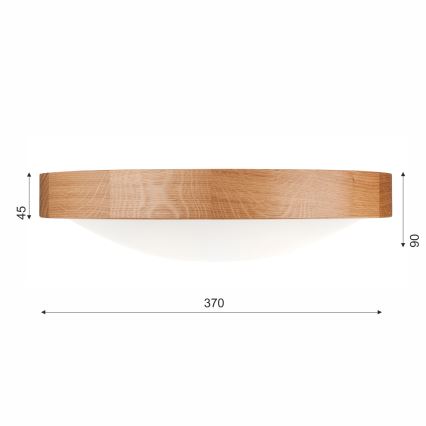 Brilagi - LED stropno svetlo CARVALHO SLIM 2xE27/60W/230V hrast prečnik 37 cm