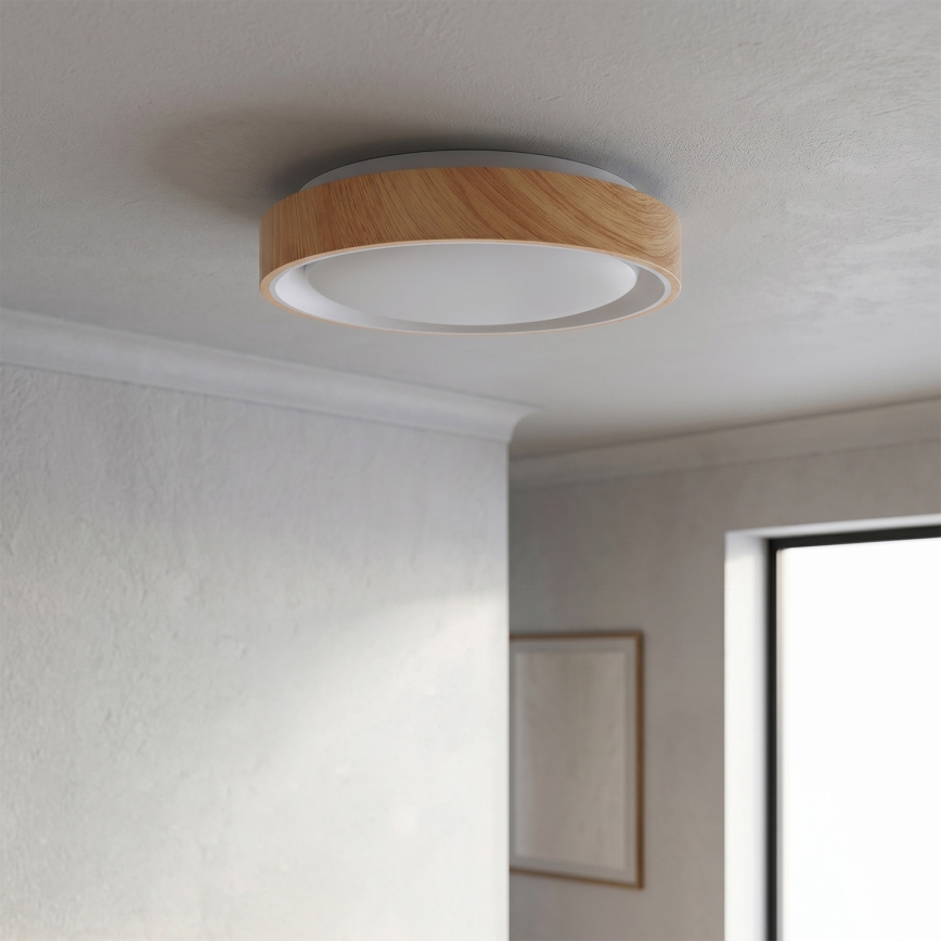 Brilagi - LED stropno svetlo FLOCO LED/24W/230V prečnik 30 cm dekor drveta/belo
