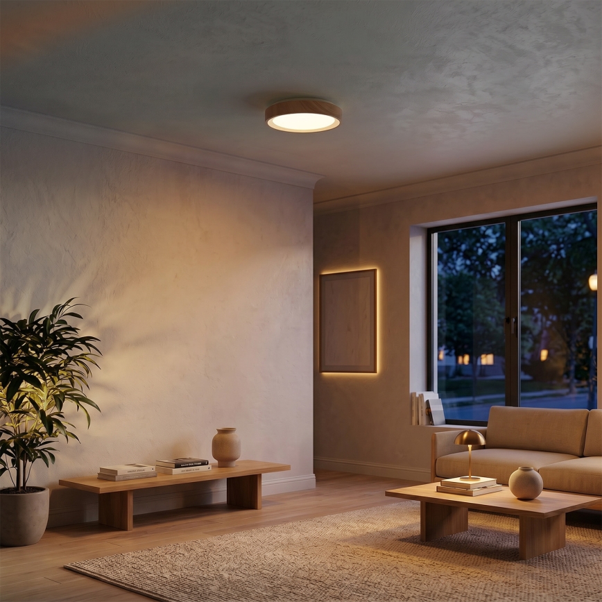 Brilagi - LED stropno svetlo FLOCO LED/24W/230V prečnik 30 cm dekor drveta/belo