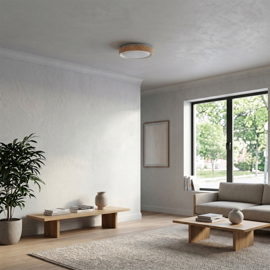 Brilagi - LED stropno svetlo FLOCO LED/24W/230V prečnik 30 cm dekor drveta/belo