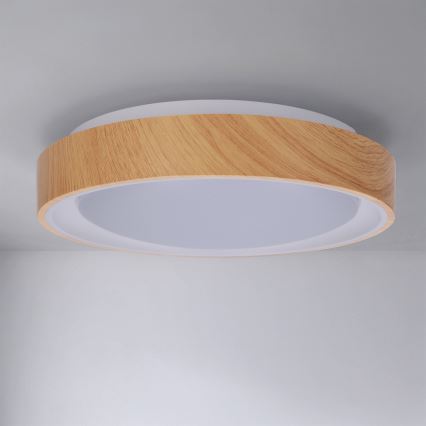 Brilagi - LED stropno svetlo FLOCO LED/24W/230V prečnik 30 cm dekor drveta/belo