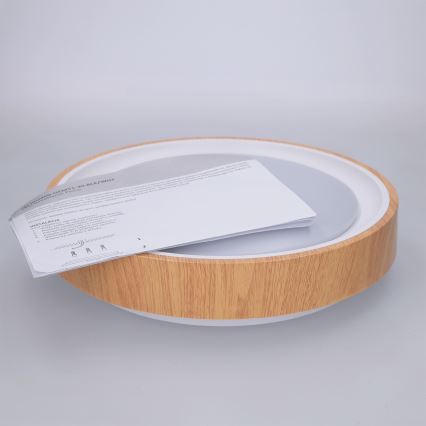 Brilagi - LED stropno svetlo FLOCO LED/24W/230V prečnik 30 cm dekor drveta/belo