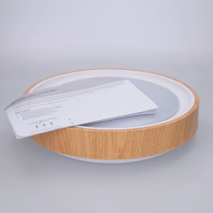 Brilagi - LED stropno svetlo FLOCO LED/24W/230V prečnik 30 cm dekor drveta/belo