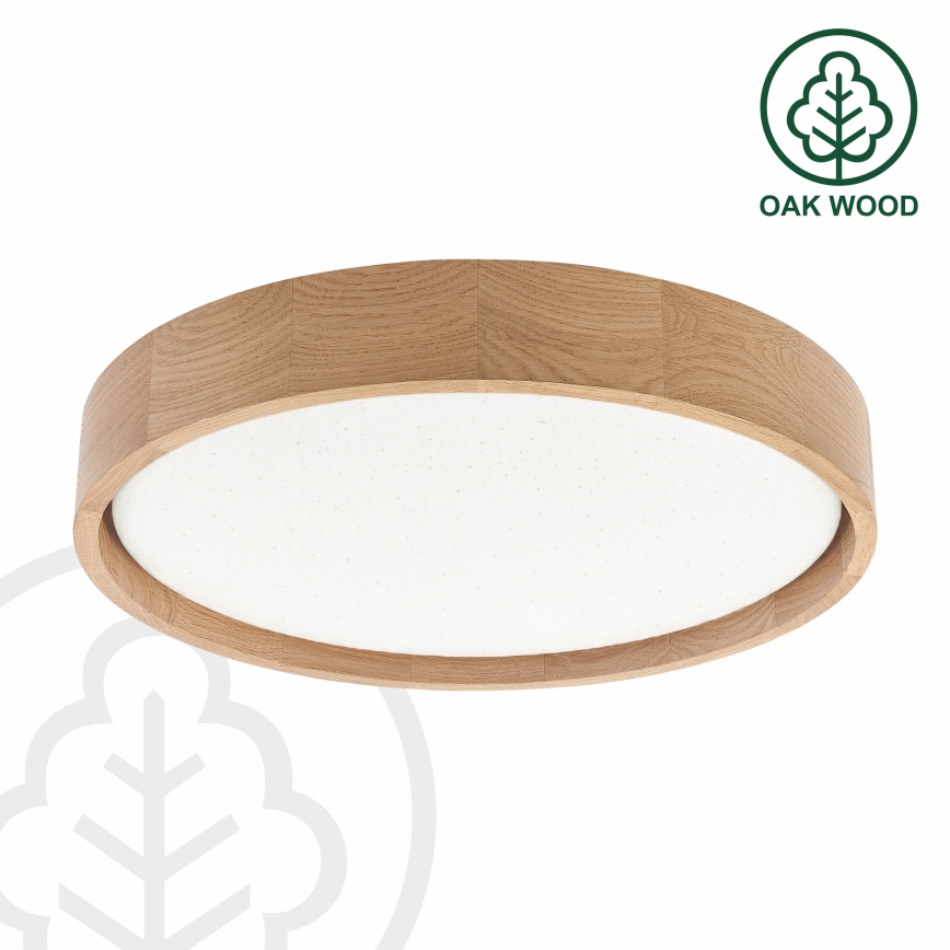 Brilagi - LED prigušiva plafonska lampa MANAROLA SMART STARS LED/24W/230V 3000-6000K Wi-Fi Tuya Beacon prečnik 41 cm hrast + daljinski upravljač