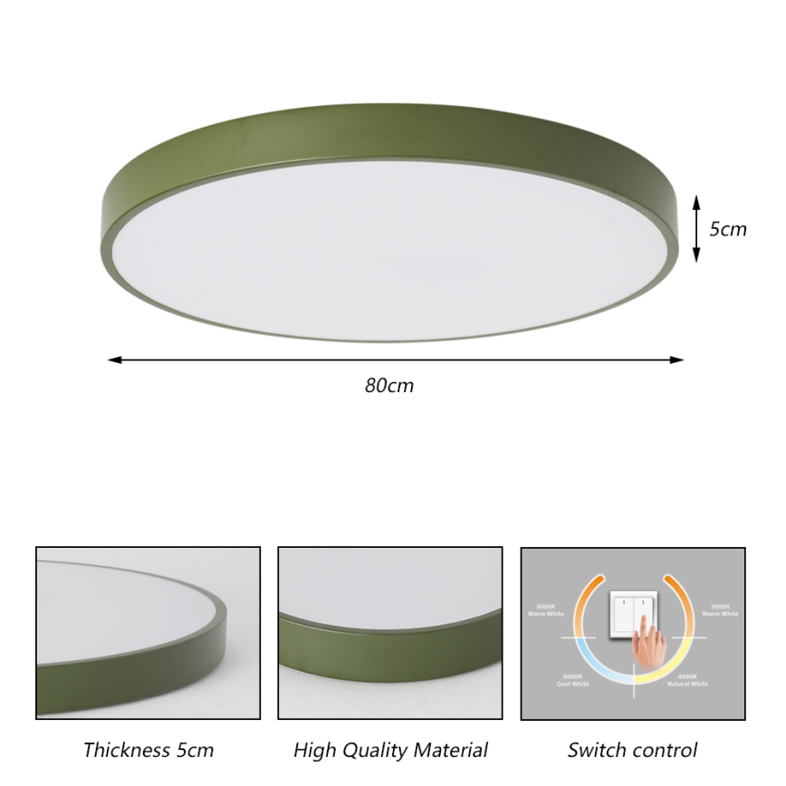 Brilagi - LED plafonsko svetlo POOL LED/100W/230V 3000/4000/6000K prečnik 80 cm zeleno