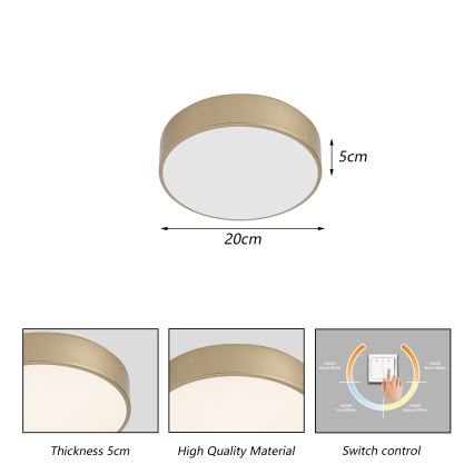 BRILAGI - LED stropno svetlo POOL LED/24W/230V 3000/4000/6000K prečnika 20 cm zlatno
