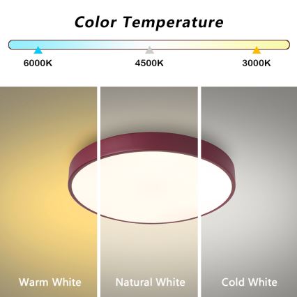 Brilagi - LED stropno svetlo POOL LED/48W/230V 3000/4000/6000K prečnik 40 cm bordo