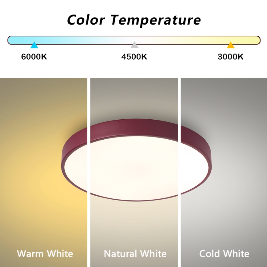 Brilagi - LED stropno svetlo POOL LED/48W/230V 3000/4000/6000K prečnik 40 cm bordo